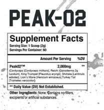 Load image into Gallery viewer, AXE & SLEDGE PEAK O2 SUPPLEMENT FACTS