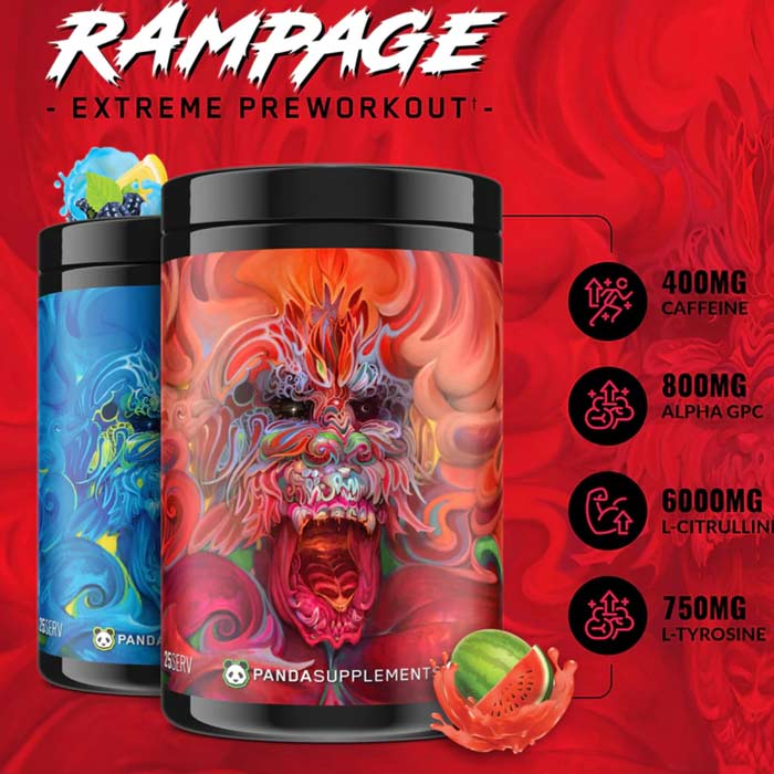 Panda Supps Rampage Hi-Stimulant Hardcore Pre-Workout 50