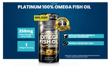Load image into Gallery viewer, Muscletech Essential Series - Platinum 100% Omega Fish Oil 100 Softgels
